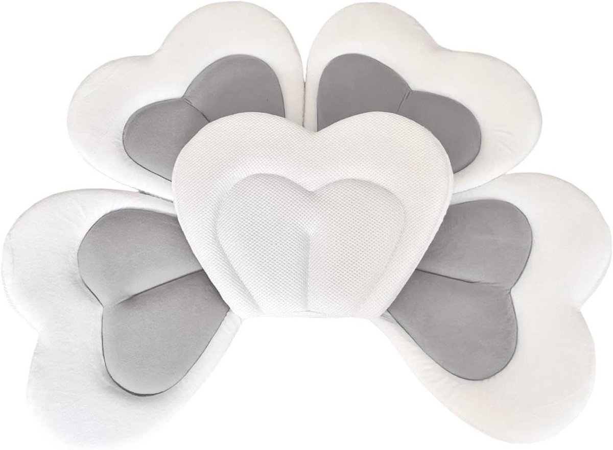 Babybadkussen - Badmat Baby - Veilig Baden - Sneldrogend - 80x80x3 cm - Grijs