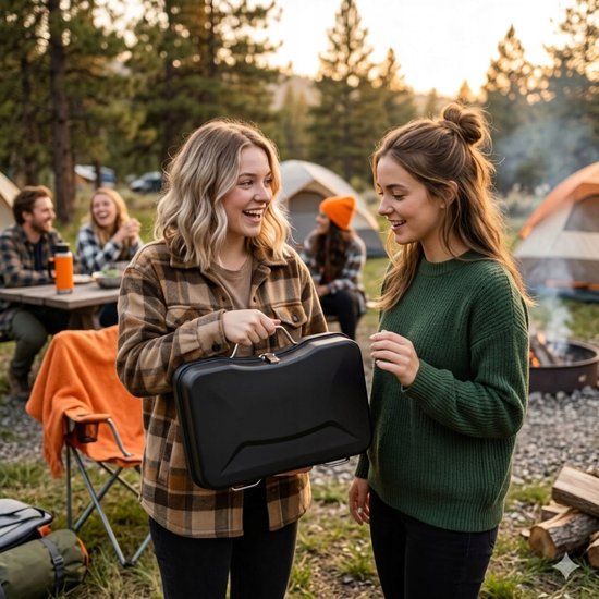 Compacte Koolgrill Koffer - Draagbare BBQ voor Kamperen & Picknicks — afbeelding 4