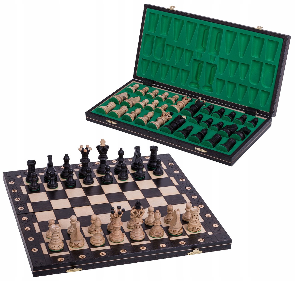 OUTLET Houten Schaken AMBASADOR Black Edition - 52 x 52 cm