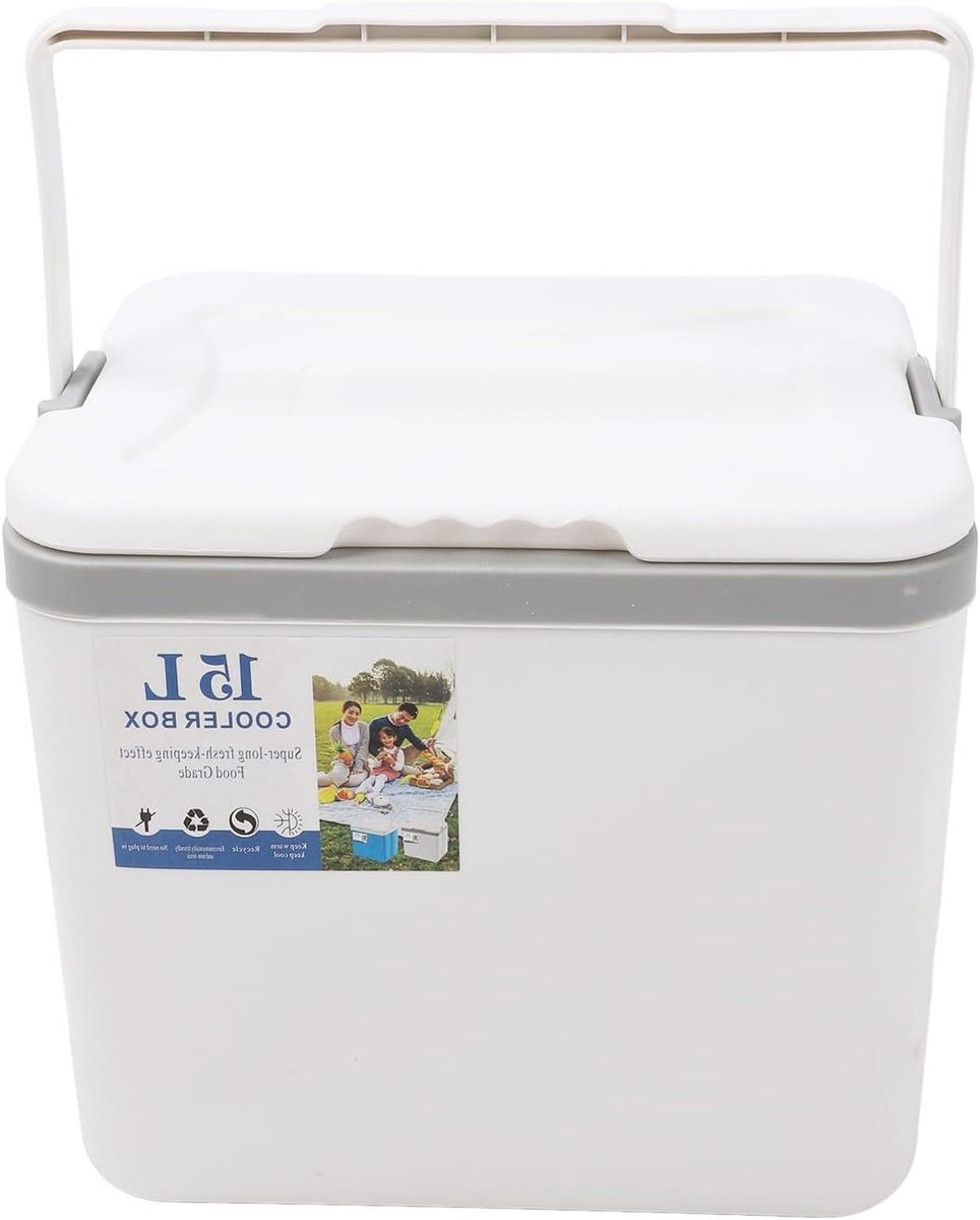 Draagbare Koelbox - Geïsoleerde Cooler - Buitenactiviteiten - Lekvrij Ontwerp - 15 Liter - Wit