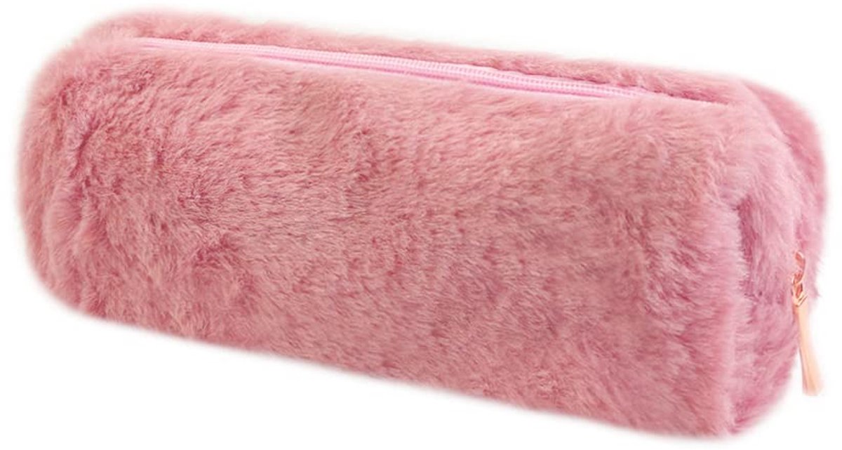 Pluche etui voor meisjes - zachte harige pennen case - fluwelen opbergtasje voor school - SnelShoppen