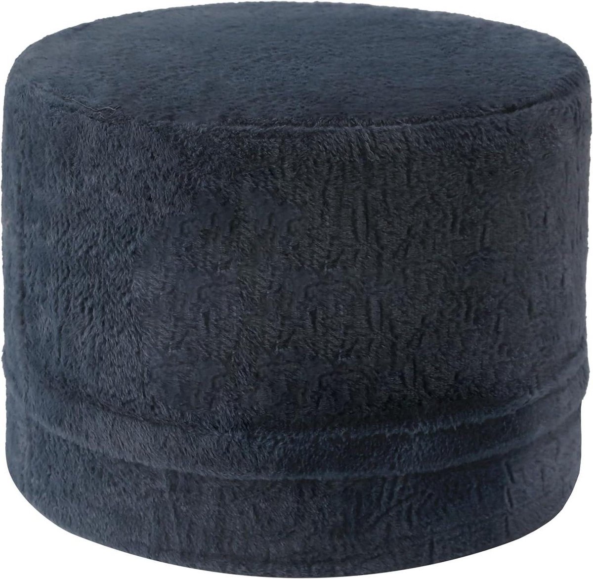 Zitzak Poef - Voetenbank Ottomaans - Ontspannen Zitten - Zachte Pluche Stof - 45 cm Diameter - Donkergrijs