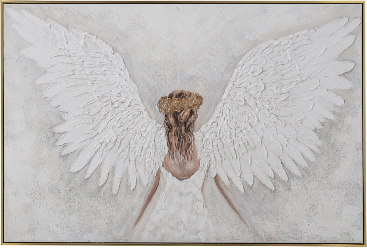 J-Line Schilderij engel - verf - wit/goud