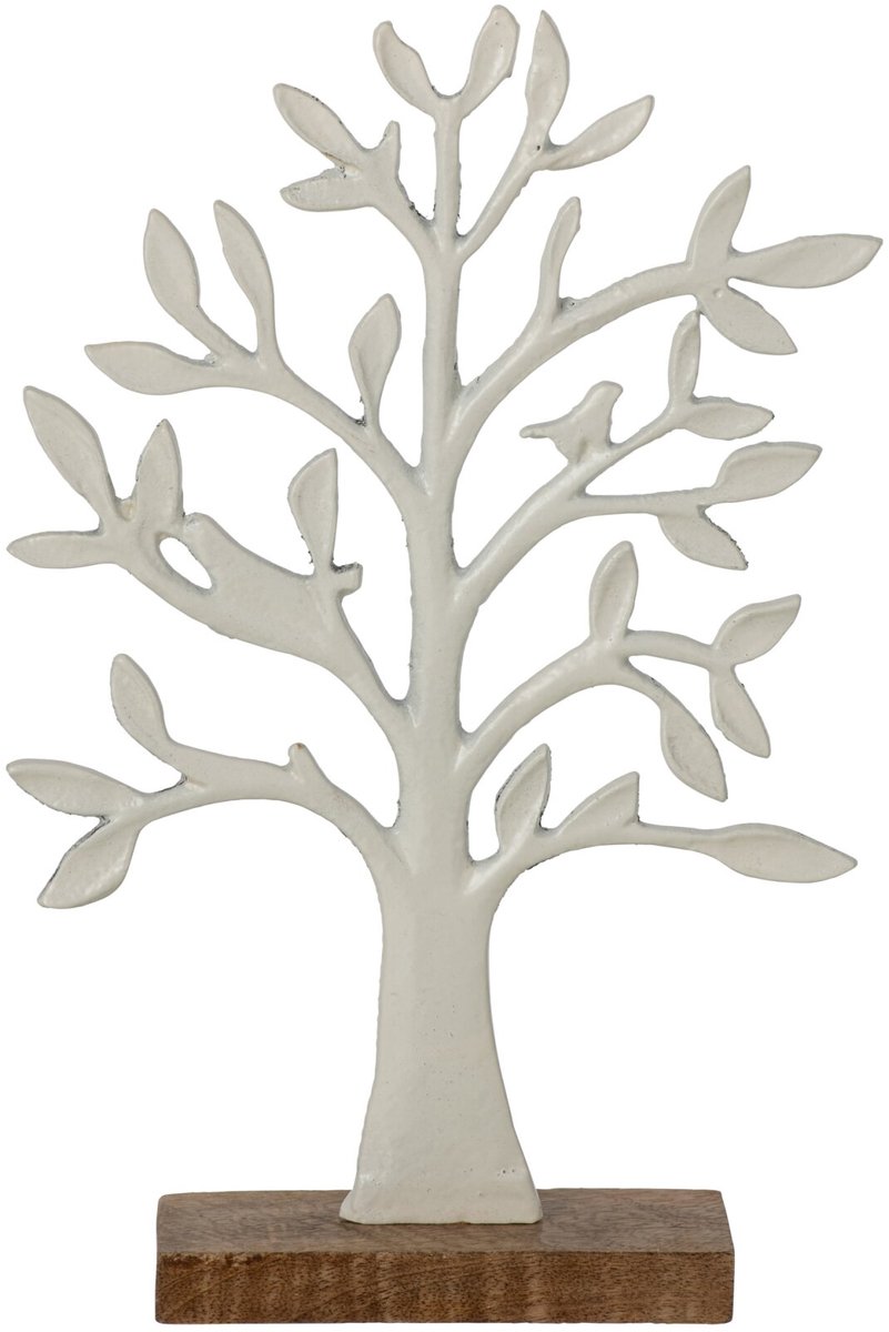 J-Line Boom op voet - aluminium - wit/naturel - small