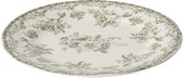 J-Line bord Bloemen - keramiek - donkergroen/wit - small - 6 stuks