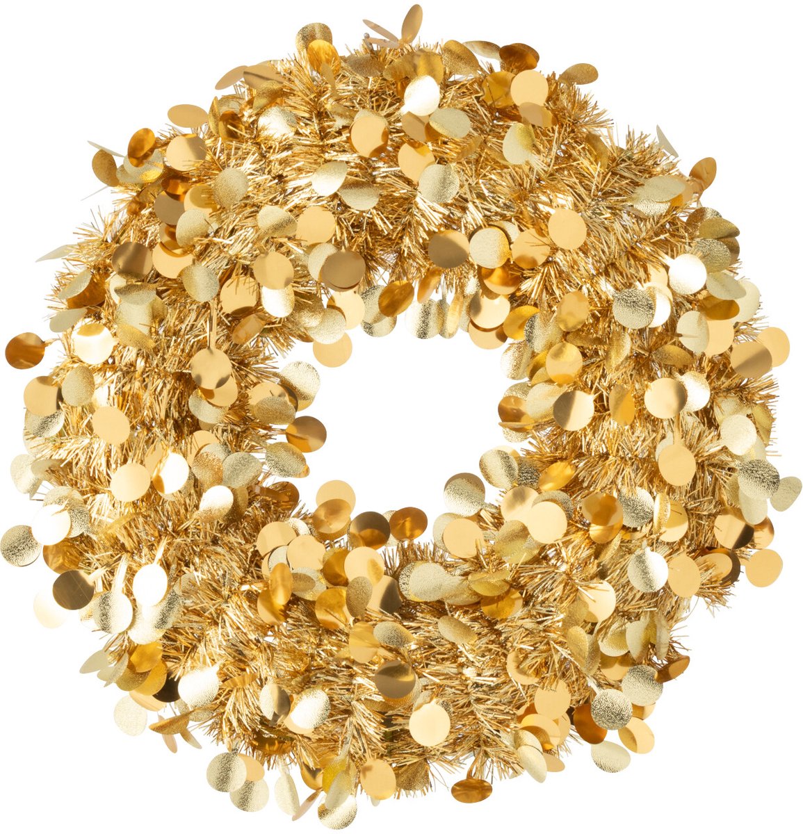 J-Line decoratie krans Sprankelend - polystyreen - goud - small