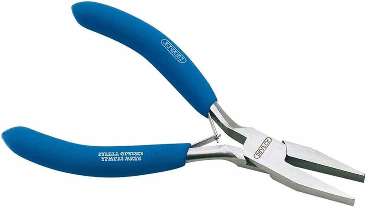 Platte Neus Tang - Koolstofstaal Tang - Efficiënt Hanteren - Dubbele Bladveer - 125 mm - Blauw