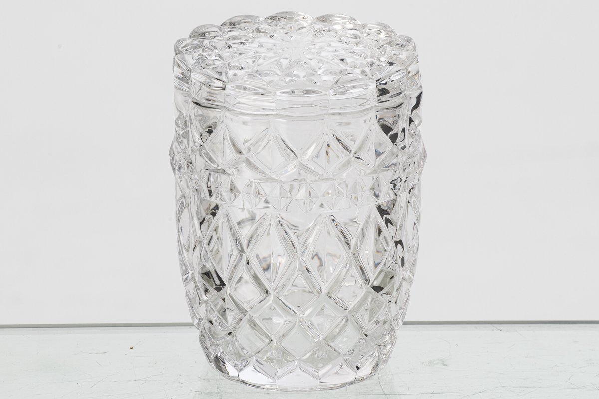 J-Line Decoratieve pot - glas - transparant - large - set van 3