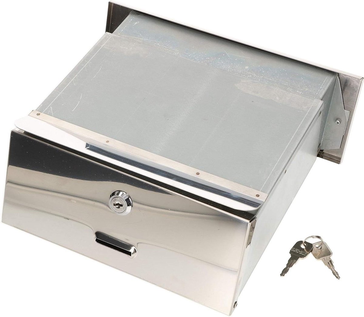 Muurdoorworp brievenbus - Inbouw brievenbus - Post ontvangen - Verstelbare diepte - 160-295 mm - Zilver