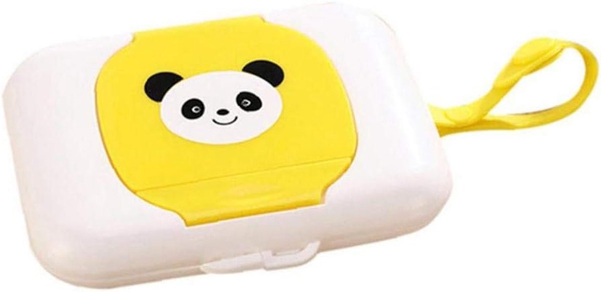 Natte Doekjes Doos - Baby Doekjes Houder - Baby Verzorging - Eenvoudige Bediening - 16x12x4 cm - Geel