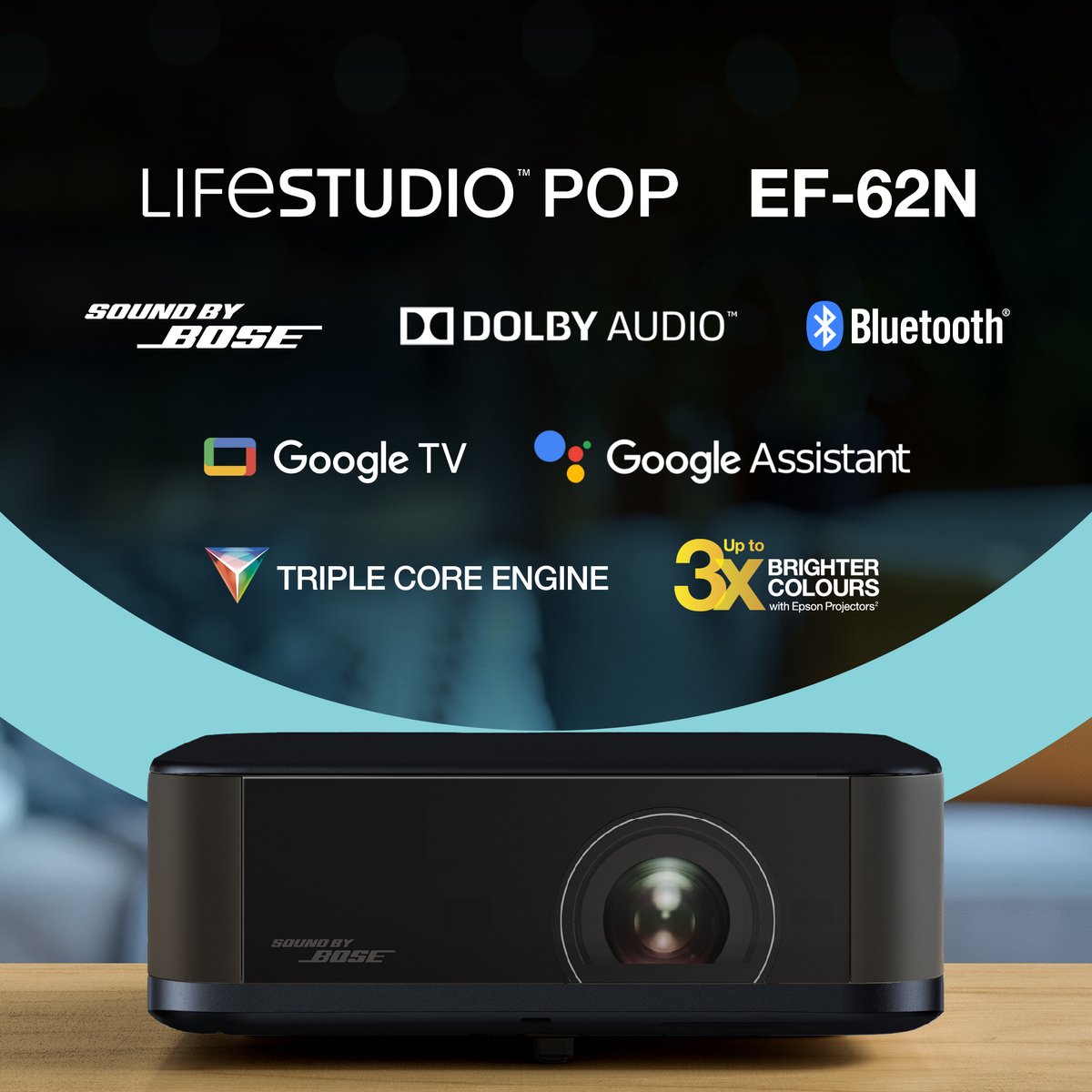 Epson Lifestudio Pop Plus EF-62N 700 ANSI lumens 3LCD UHD 4K (3840x2160) Blauw