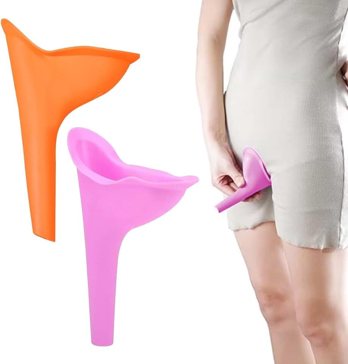 Verpakking van 2 stuks urinoirtrechters voor vrouwen, van siliconen, herbruikbaar, urinoirkegels voor vrouwen, eenvoudig en gemakkelijk te gebruiken