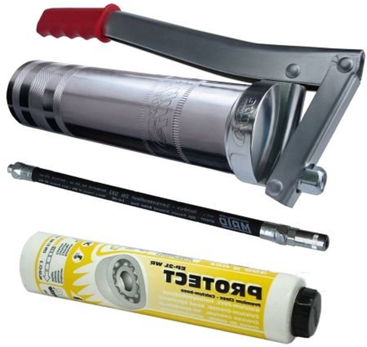Smeerpomp Systeem - Vetspuit Set - Onderhoud Machines - Schone Cartridge Wissel - 2 Liter Cartridge - Zilver