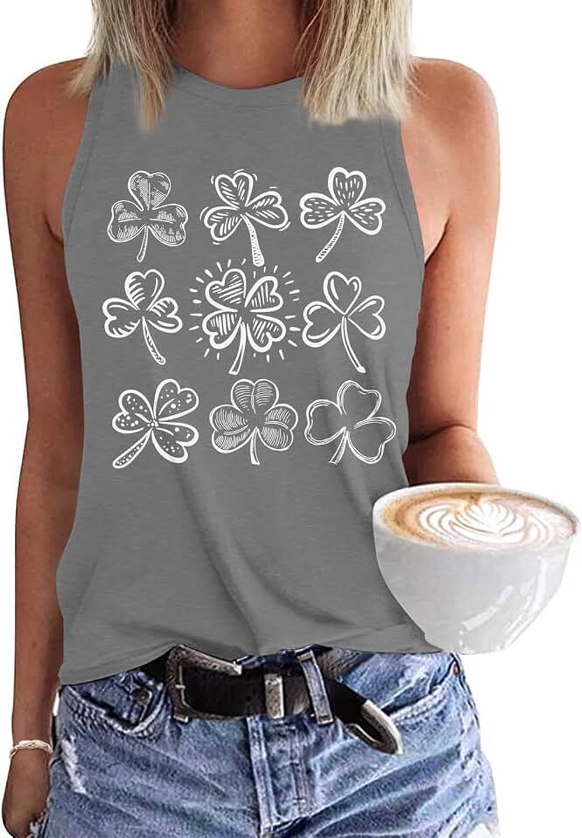 Tanktop voor dames, mouwloos, bovenstuk, zomer, tanktop, ronde hals, blouse, top