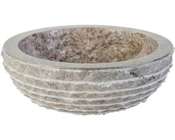 Marmeren Alur Waskom – Gepolijste Binnenzijde – 35x15 cm – Grijs