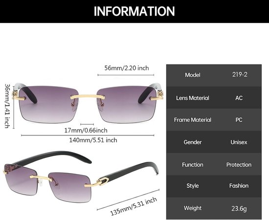 Rimless Zonnebril - Metaal Montuur - Buiten Activiteiten - UV400 Bescherming - Unisex Model - Zilver — afbeelding 5