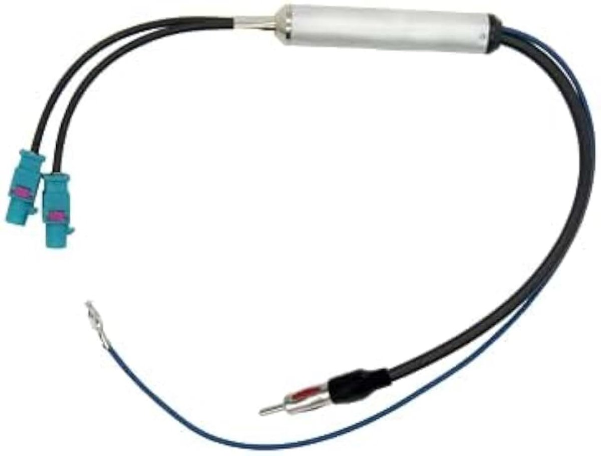 Autoradio AM/FM Antenne Versterker Splitter Fakra naar DIN stekker naar dubbele Fakra Z stekker splitter Compatibel met FM Autoradio
