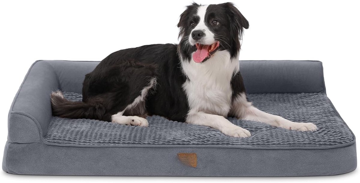 LNMsolutions® Hondenmand - Hondenkussen - Hondensofa - Grijs - 107cm x 19cm x 76cm