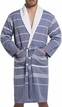 Badstof Hamam Badjas Costa Royal Blue - unisex maat S - dames/heren/unisex - hotelkwaliteit - sauna badjas - luxe badjas - badstof badjas - ochtendjas - duster - dunne badjas - bad