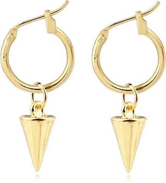 LGT Jewels Damesoorbellen met Puntige Gouden Hanger