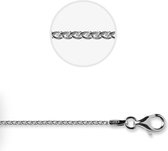 Jewels Inc. - Vossenstaart Ketting met Karabijnsluiting - 1.5mm Dik - Lengte 45cm - Gerhodineerd Zilver 925