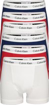 Actie 6-pack: Calvin Klein trunks - heren boxers normale lengte - rood - wit en blauw - Maat: M