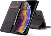 CaseMe Retro Bookcase iPhone XS Max - Zwart