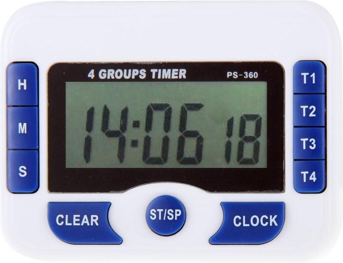 PS-360 4 Groepen Alarm Timer Digitale Keuken Countdown Clock