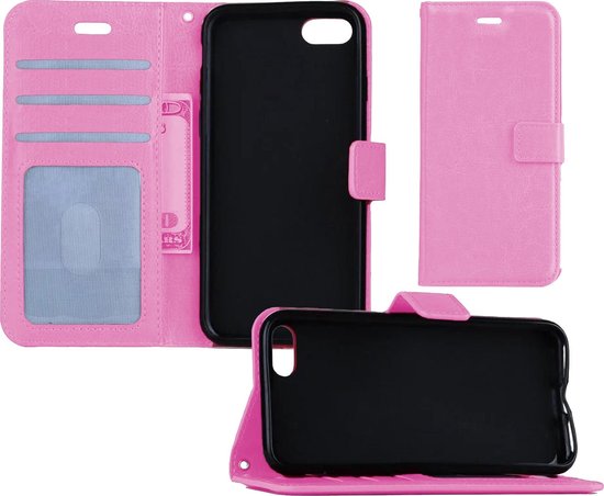 Etui portefeuille à rabat pour iPhone 7, étui à rabat, rose clair | bol.com