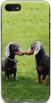 ADEL Kunststof Back Cover Hardcase Hoesje Geschikt Voor iPhone 8 Plus/ 7 Plus - Teckel Honden