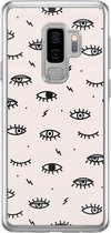 Samsung S9 Plus hoesje siliconen - Eyes on you | Samsung Galaxy S9 Plus case | zwart | TPU backcover transparant