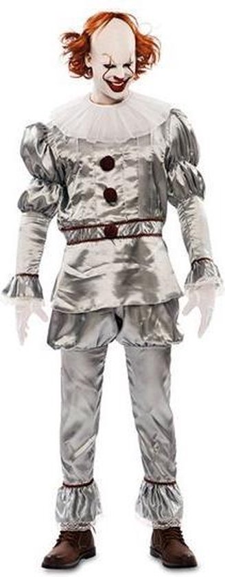 Witbaard Costume d' Witbaard Clown diabolique Polyester Argent/ blanc Taille M / l