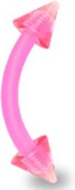 Piercing flexibel UV spikes roze