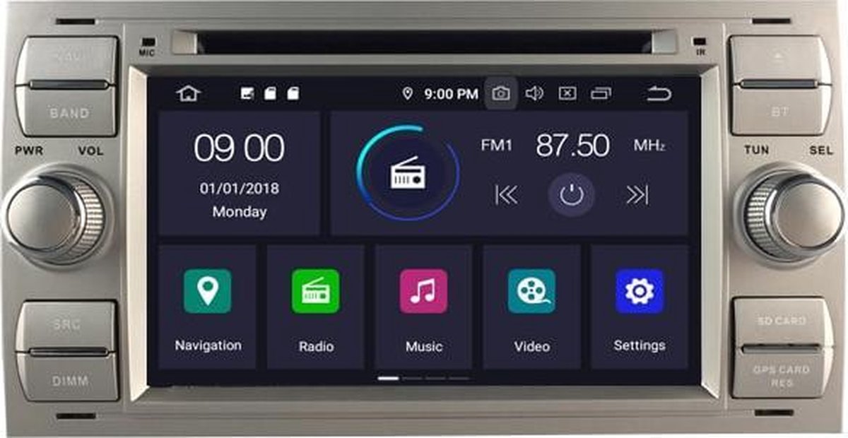 5629S Android 9 Navigatie Ford Focus Galaxy Fiesta Kuga dvd carkit usb - Merkloos