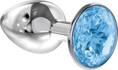 Lola Toys - Diamond Collection - Buttplug met Diamant - Anaal - Metaal - Maat S - 28mm - Licht Blauw