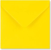 Gele vierkante enveloppen 14 x 14 cm 100 stuks