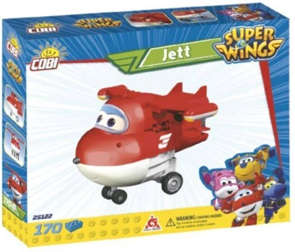 COBI 25122 Super Wings Světoběžník Jett červené Letadlo