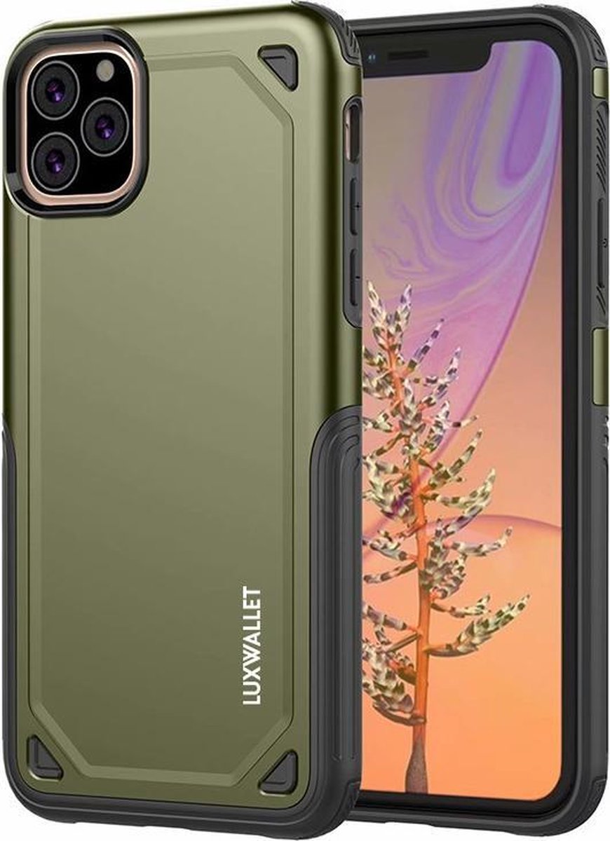 LUXWALLET® iPhone 11 PRO MAX Case - Desert Armor Drop Proof Hoes - Army Green