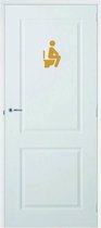 Deursticker Man Op Wc -  Goud -  20 x 30 cm  -  toilet raam en deurstickers - toilet  alle - Muursticker4Sale