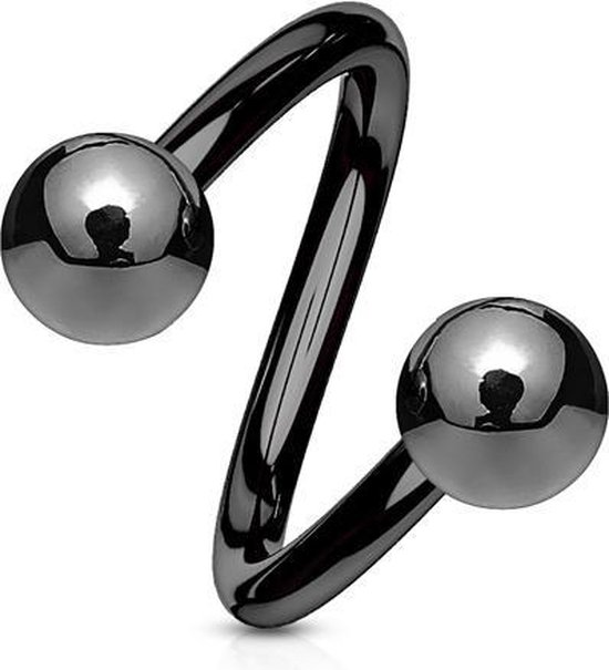 Helix piercing twist zwart titanium 1.2 mm |