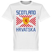 Schotland Kroatië Supporters T-Shirt - Wit - M