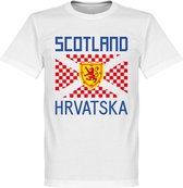 Schotland Kroatië Supporters T-Shirt - Wit - XXXXL