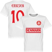 Denemarken Eriksen 10 Team T-Shirt - Wit - L