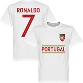 Portugal Ronaldo 7 Team T-Shirt-  Wit - XXXL