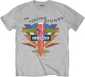 The Rolling Stones Heren Tshirt -M- Retro US Tour 1975 Grijs