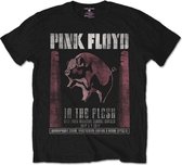 Pink Floyd Heren Tshirt -M- In The Flesh Zwart