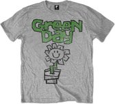 Green Day Heren Tshirt -XXL- Flower Pot Grijs