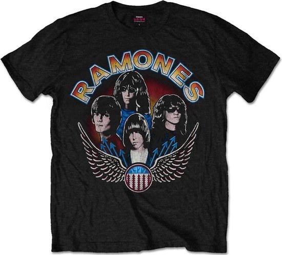 Ramones - Vintage Wings Photo Heren T-shirt - L - Zwart