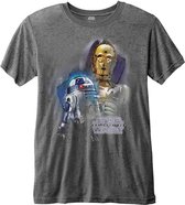 Star Wars Heren Tshirt -XL- Episode VIII Droids Portrait Grijs