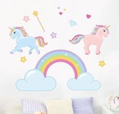 Muursticker eenhoorn / unicorn set | Meisjes kinderkamer muurdecoratie | wand poster | accessoires unicorn versiering